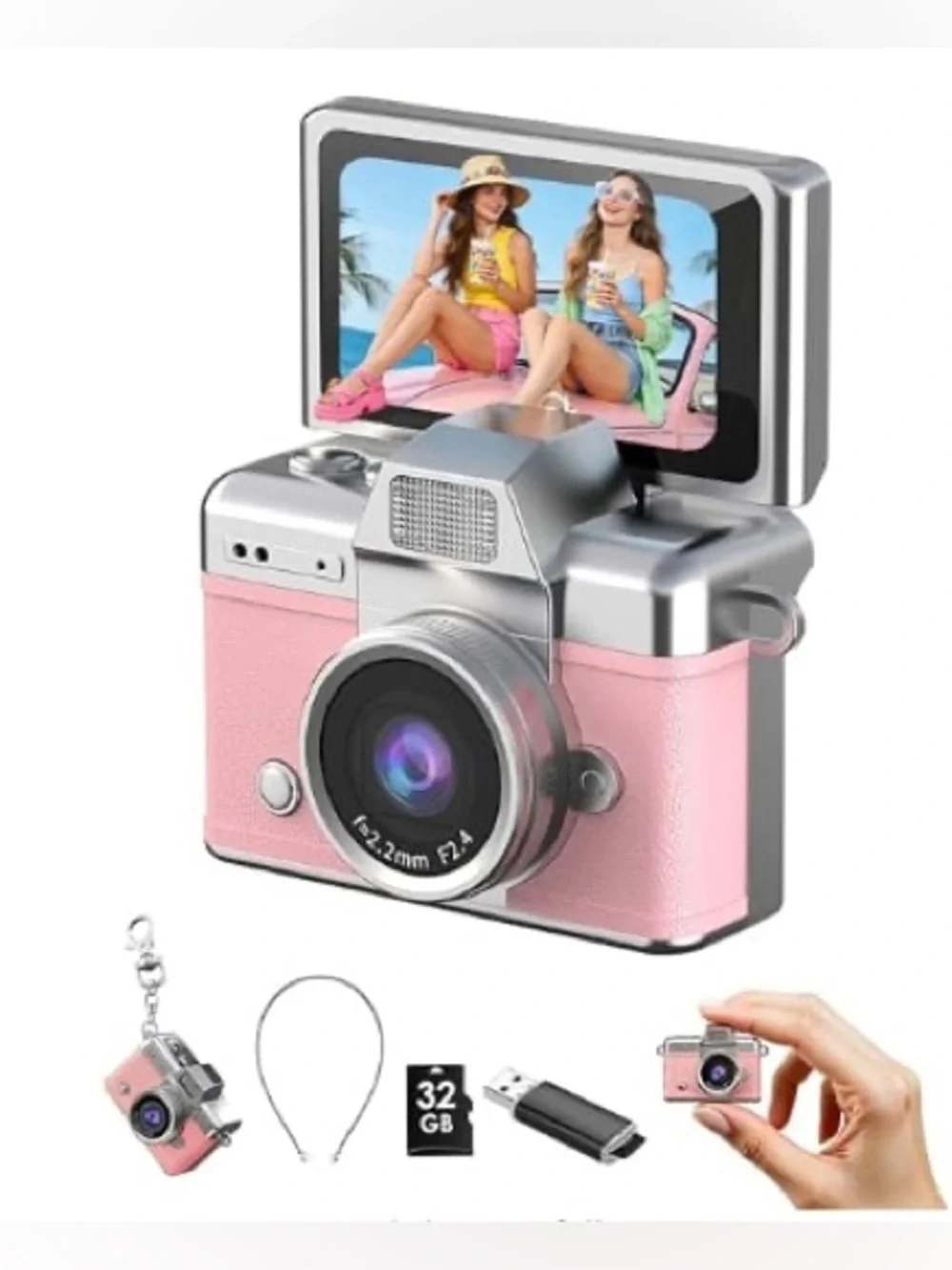 Mini Flip Digital Camera - Pink